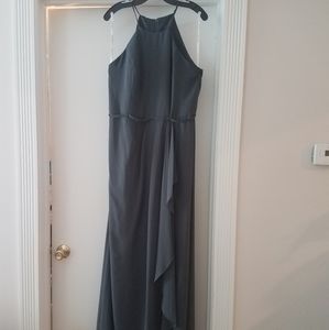 David's Bridal High Neck Chiffon Bridesmaid Dress